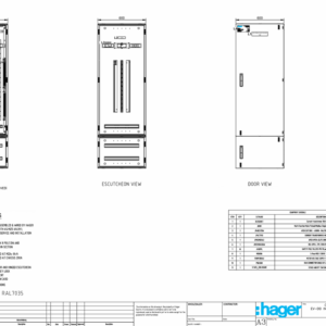 EVDB Indoor Ip43 72 Pole Switch Board + Extension Box Cad Drawing