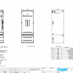 Ev Db Outdoor Ip66 36 Pole Switchboard + Extension Box Cad