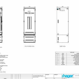 EVDB Outdoor IP66 72 Pole Switchboard + Extension Box CAD Drawing