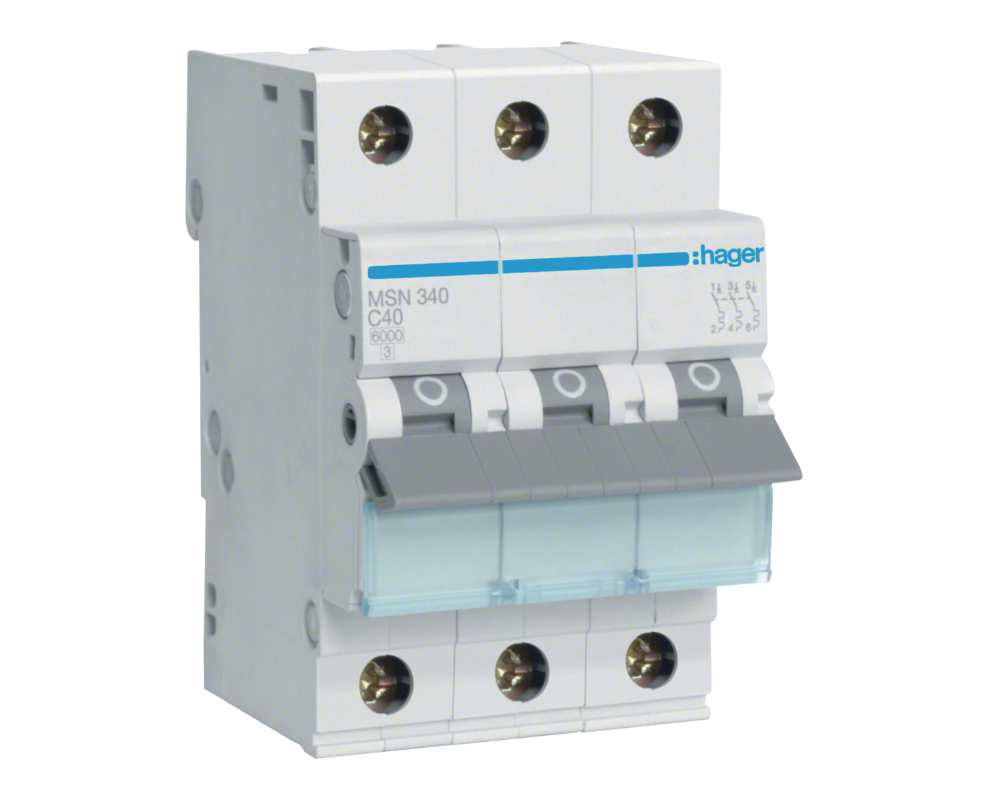 Hager MSN340 | MCB 3P 6KA C-40A 3M