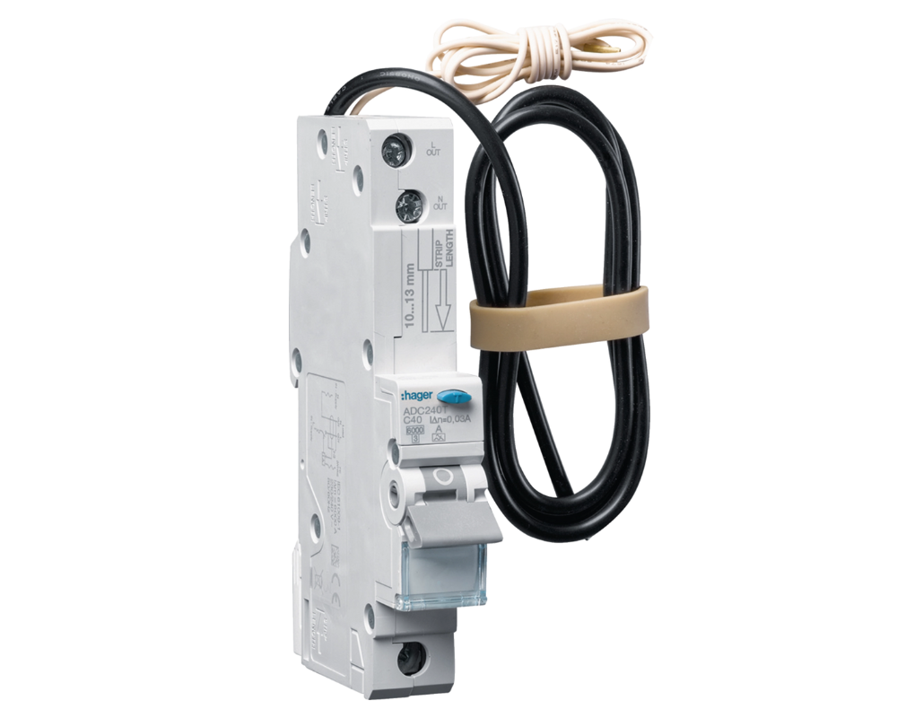 Hager ADC240T | RCBO 1M 1P 6KA C-40A 30MA A